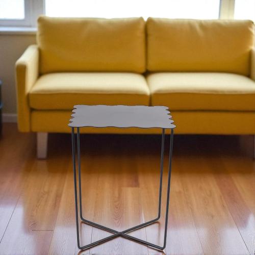 طاولة خدمة قاعدة معدن سطح معدن قص ليزر لون اسود