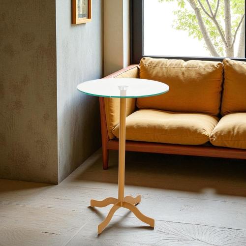 طاولة خدمة أرجل حديد لون ذهبي وسطح زجاج شفاف