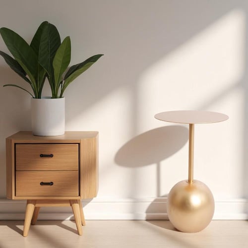 طاولة خدمة فاخرة شكل كروي بتصميم عصري القاعدة حديد...