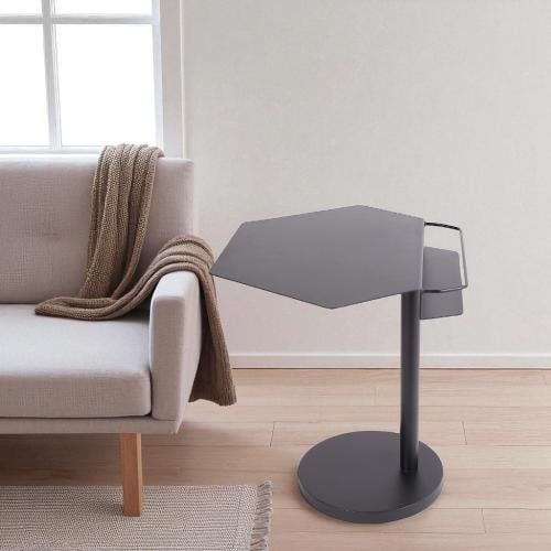 طاولة خدمة معدنية سوداء مطفية بتصميم عصري - لمسة أ...