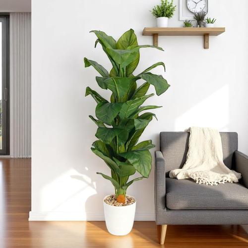 شجر صناعي بمركن لون ابيض