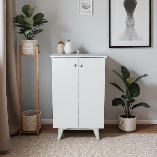 جزامة مودرن خشب بابين لون أبيض