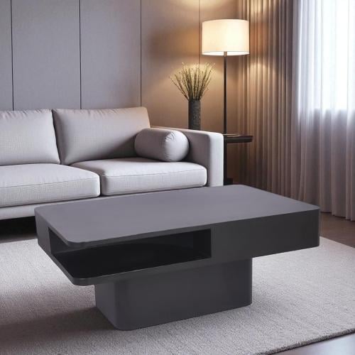 طاولة قهوة تصميم حديث حديد بالكامل لون اسود مطفي