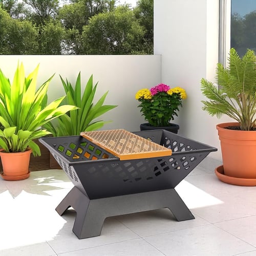 منقل شوي حديد لون اسود