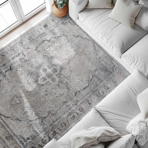 Merlin Classic Turkish Rug, 0.80x2.50, Cream Gray