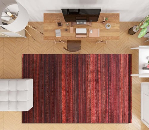 سجاد دهلاء احمر-اسود - زخرفة فنية حديثة