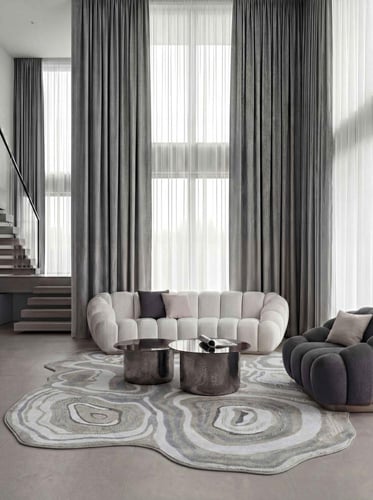 صوف مغزول - رمادي بيج