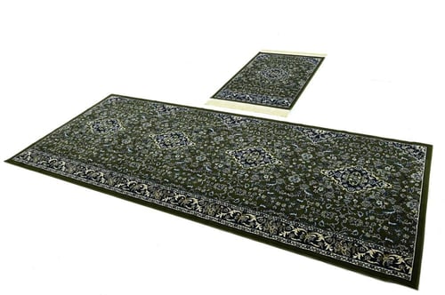 سجادة صلاة الروضة مع المأمومين (أخضر غامق)