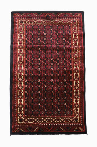 سجاد دهلاء احمر-اسود - زخرفة فنية حديثة