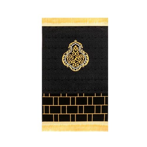 سجاد صلاة زخارف الكعبة (أسود-ذهبي)