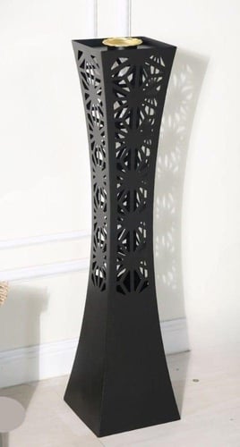 مبخرة أرضية معدنية سوداء 100 سم – تصميم هندسي مفرغ...