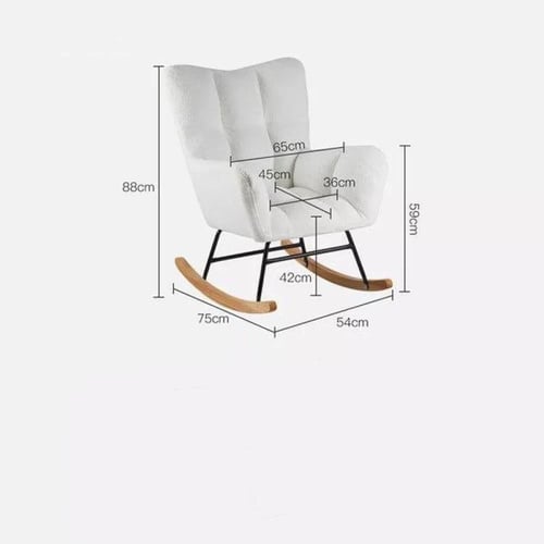 كرسي استرخاء هزاز بوكليه أبيض بتصميم مربعات وقاعدة...