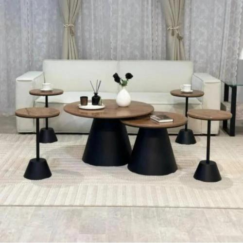 طقم طاولتين عمود مع 4خدمة