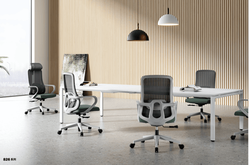 كرسي مكتب مريح ظهر وسط اللون أسود بقاعدة حديد إستي...