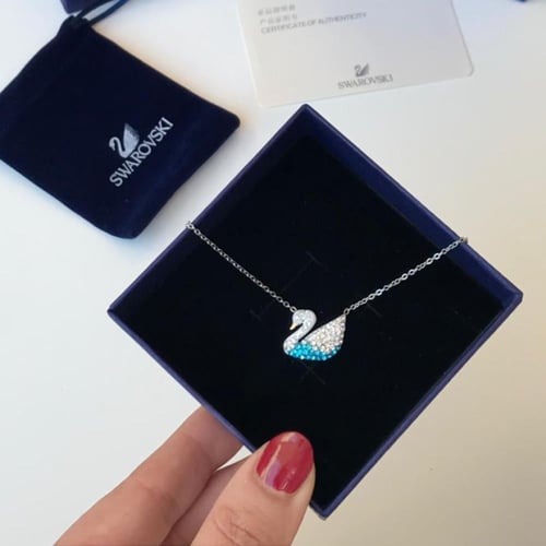 Swarovski Swan Necklace - سلسال سوارفسكي شكل البط...