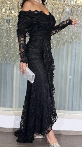 فستان سهره دانتيل اسود راقي