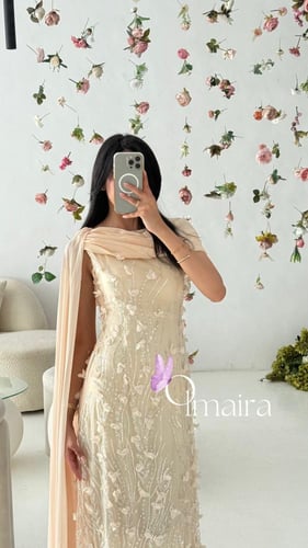 فستان سهره فخم بيج