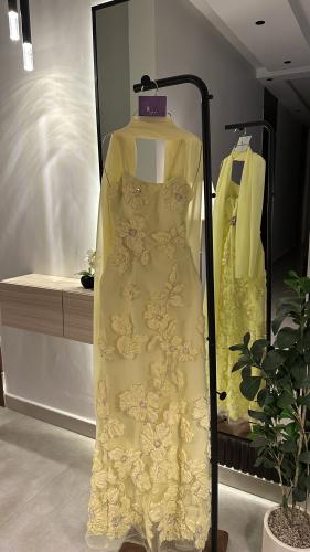 فستان سهره ليموني فخم