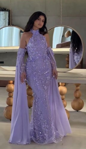 فستان موف فخم