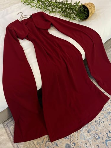 فستان كريب احمر