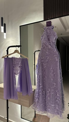 فستان موف فخم