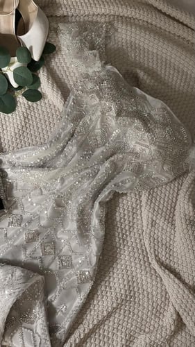 فستان سواريه تطريز+ ترتر