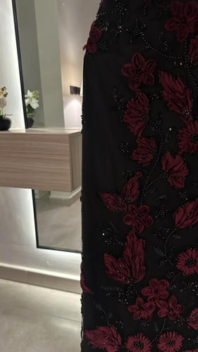 فستان سهره بشال منسدل اسود