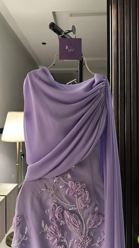 فستان سهره بشال منسدل موف