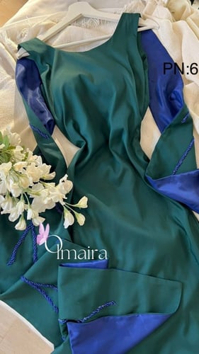 فستان سهرة اخضر مطرز