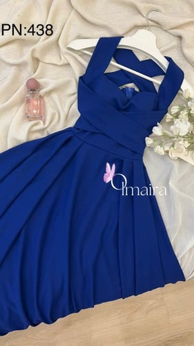 فستان كريب نيلي