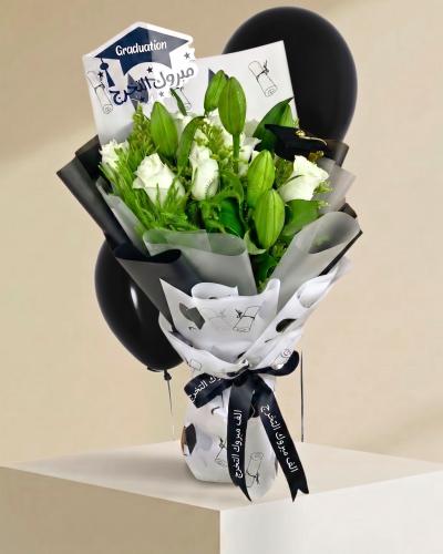 باقة ورد مسيرة الانجاز التخرج