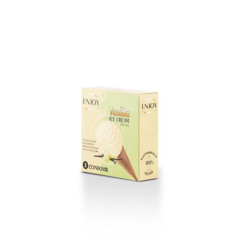 Enjoy Condoms With Vanilla Ice Cream Flavour 3 pcs