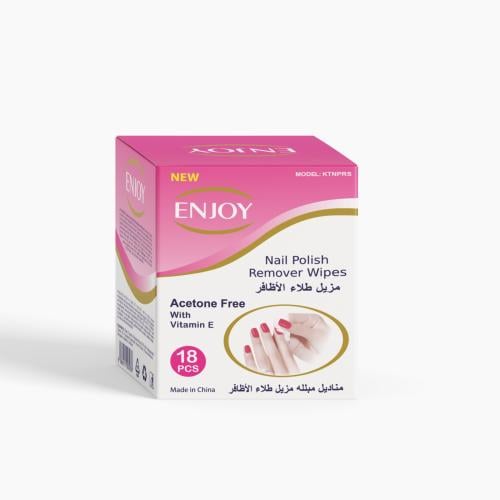Enjoy Acetone-Free Nail Polish Remover Wipes - 18 pcs