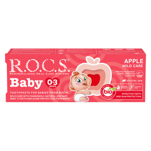 ROCS Mild Care Toothpaste for Babies 0-3 Years With Apple - 45 g