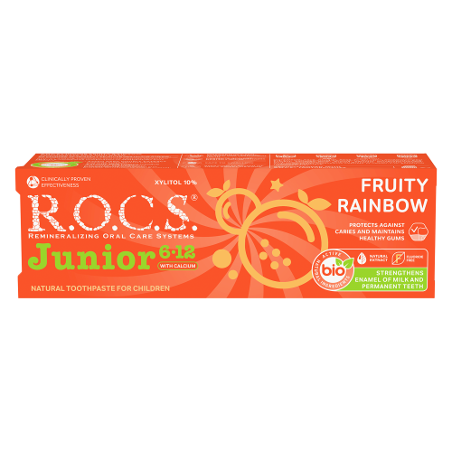 ROCS Toothpaste For Juniors 6-12 Years With Fruity Rainbow - 74 g
