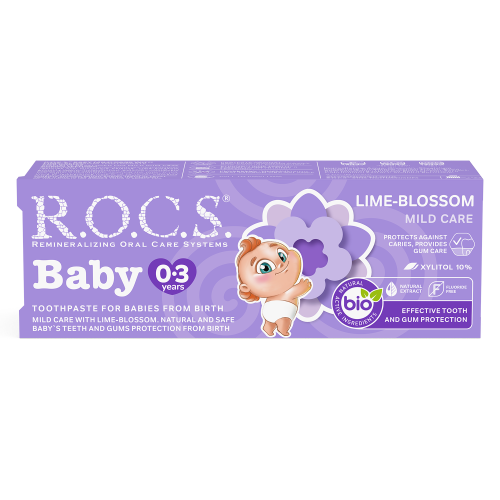 ROCS Mild Care Toothpaste for Babies 0-3 Years With Lime Blossom - 45 g