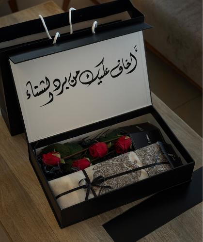 بكس إهداء LT38 | شال كشميري +تغليف أنيق