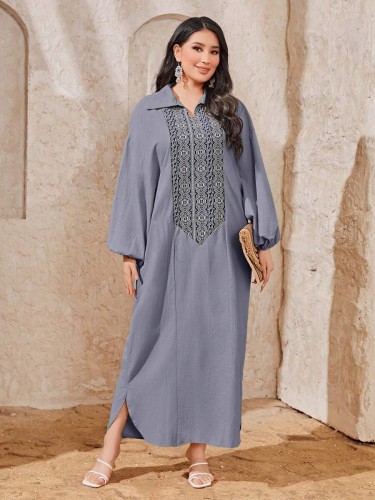 SHEIN Najma فستان نسائي بأكمام قصيرة مطبوع عليه نم...