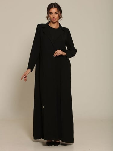 عباية سوداء مزينة باللؤلؤ (R)