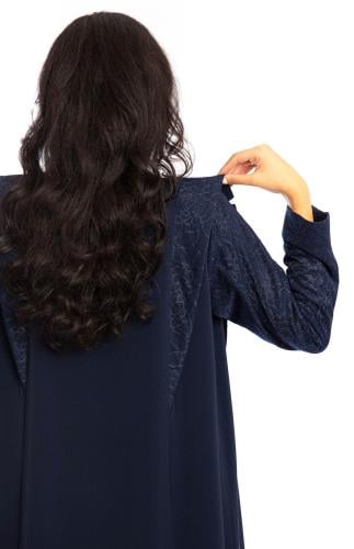 عباية كريب كحلي بتفاصيل دانتيل