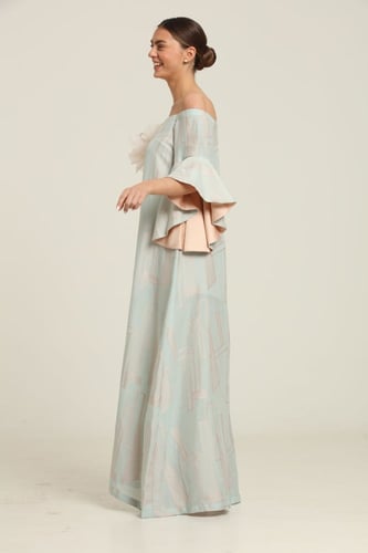 جلابية بدون أكتاف بألوان الباستيل الناعمة (R)