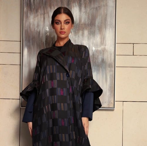 عباية من التفتا بالالوان متناغمة (R)