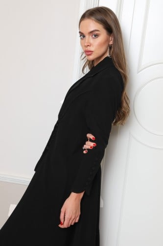 عباية مخططة سوداء