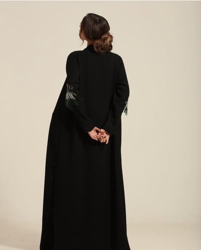 عباية كريب ايطالي اسود