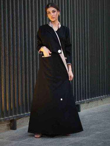 كتان أسود مع حرير كريب