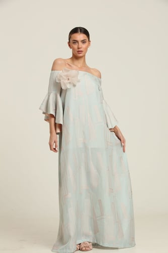 جلابية بدون أكتاف بألوان الباستيل الناعمة (R)