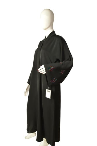 عباية بدون اسم حرير كوري فاخرة بتطريز الغرز المتقا...