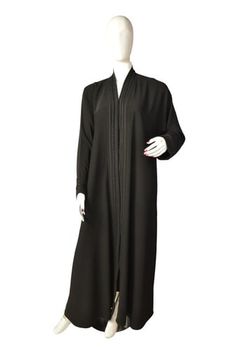 عباية "ملكة الكريب الكوري الملكي الأسود" - حيث يلت...