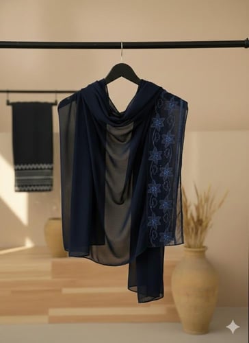 طرحة "رونق الياسمين" – قماش ياباني بتطريز ملكي