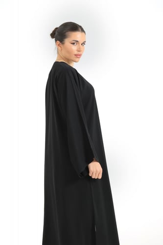 عباية سادة اكمام مربع قماش بدون اسم المميز-عباية ف...